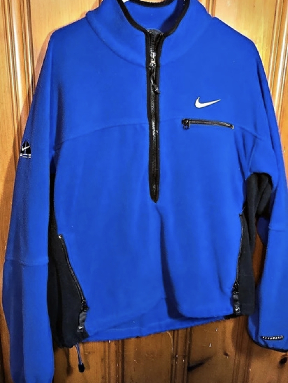 Nike ACG Thermal Layer Half-Zip Fleece Pullover Blue & Black Medium